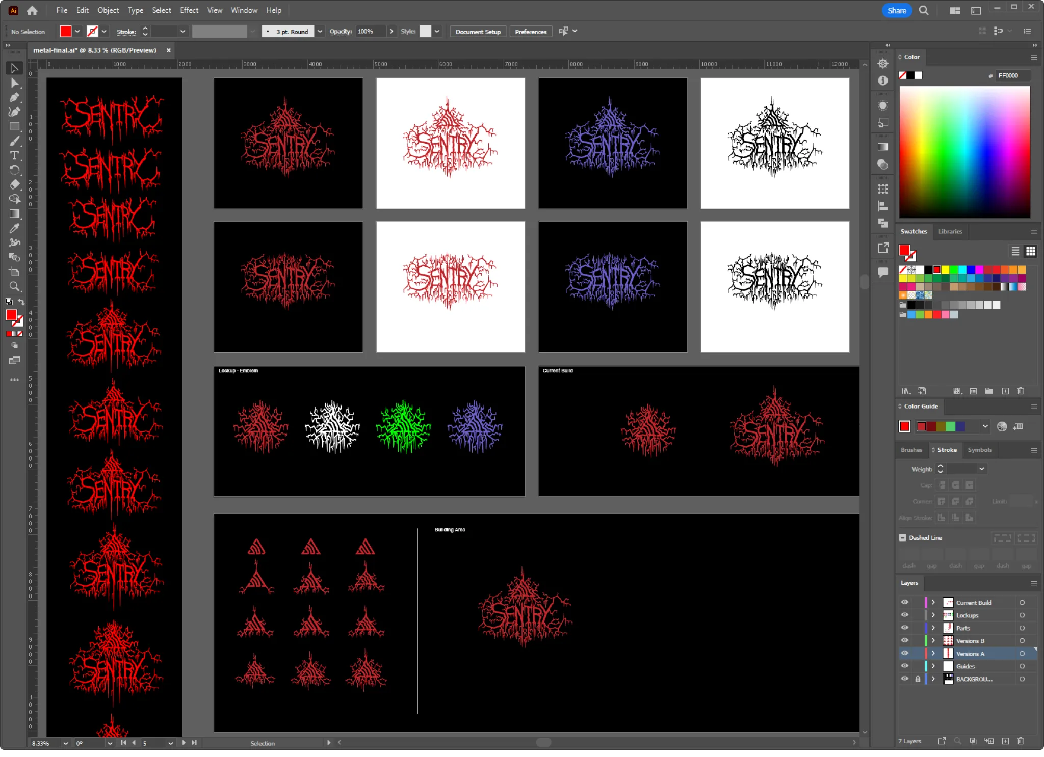 Sentry Metal Process, Illustrator view